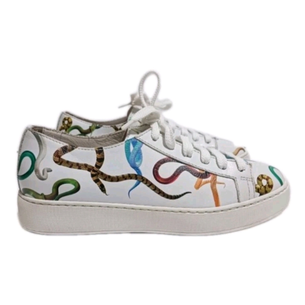 Santoni X Snake Print Low Top Youth Shoes Size 6 》 (35 EU )